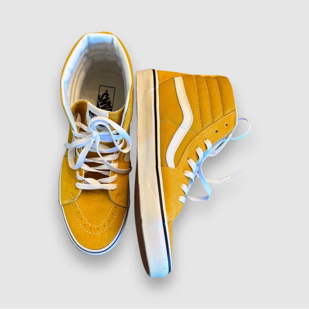 Vans Yellow UA Sk8-HI Pig Suede Shoes Size 10 men’s